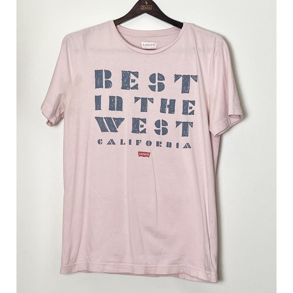 Levi's Graphic T-Shirt Men's Small‎ Pink Best In The West Americana Heritage - Picture 1 of 3